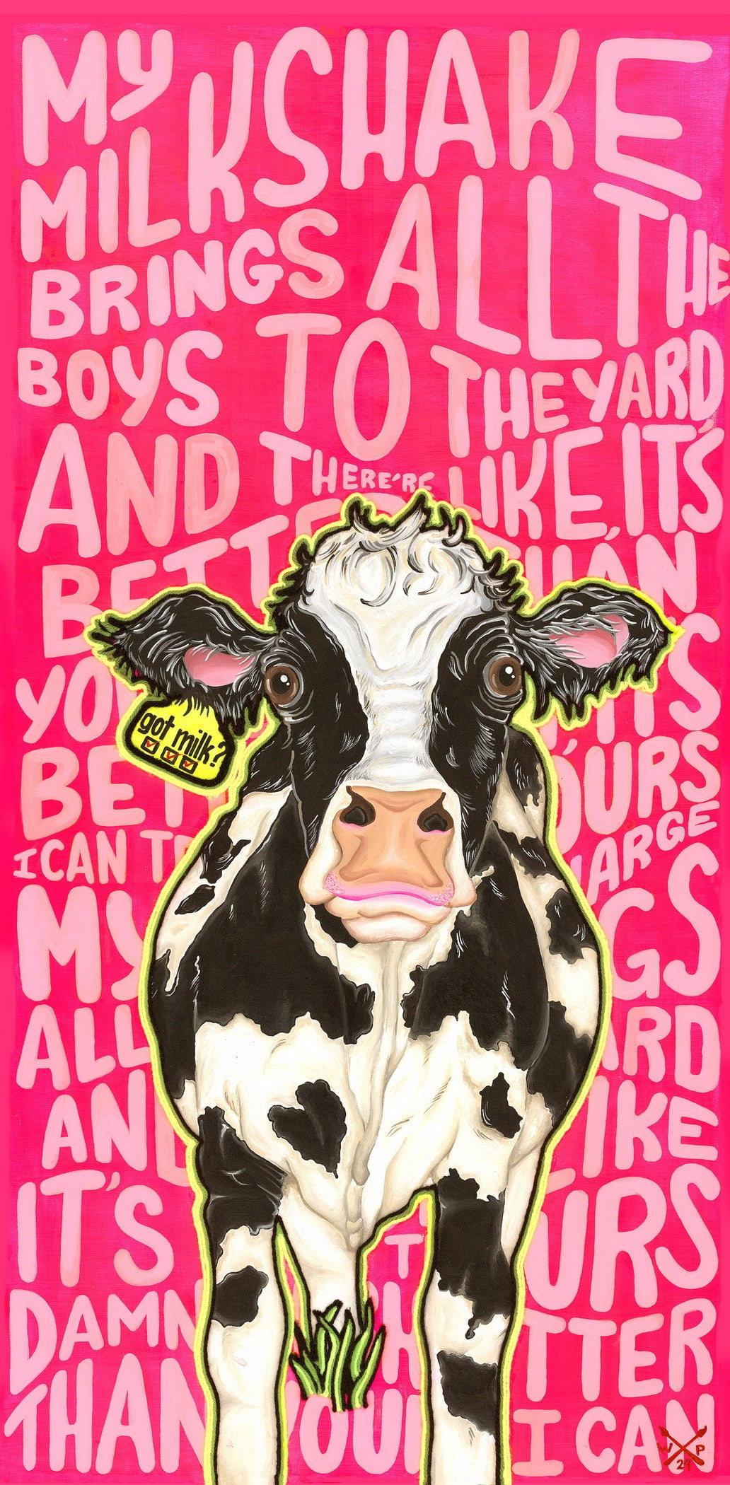 Maggie, The Milk Cow (reworked canvas)