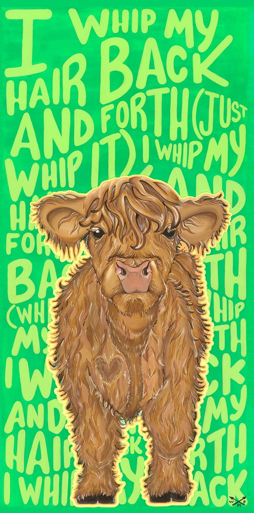 Willow, the Highland Cow (reworked canvas)